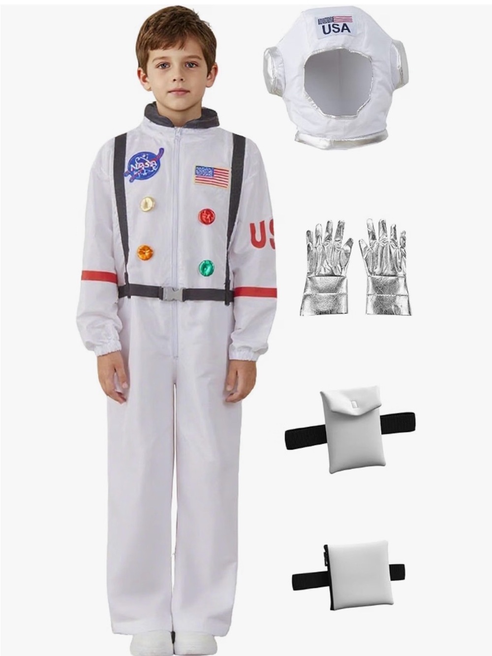 Astronaut Costume for Kids, Space Suit for Boys Girls Kids, Size: Medium 6-8